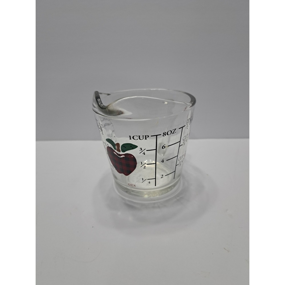 Anchor Hocking glass‎ measuring cup Decorated With Apples cooking kitchenware